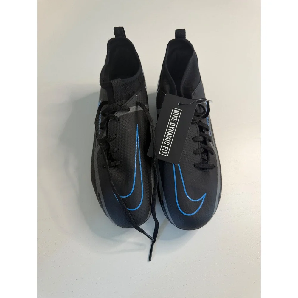Nike Phantom GT Academy DF MG Soccer Cleats Black Blue CW6694-004 Size 4.5Y